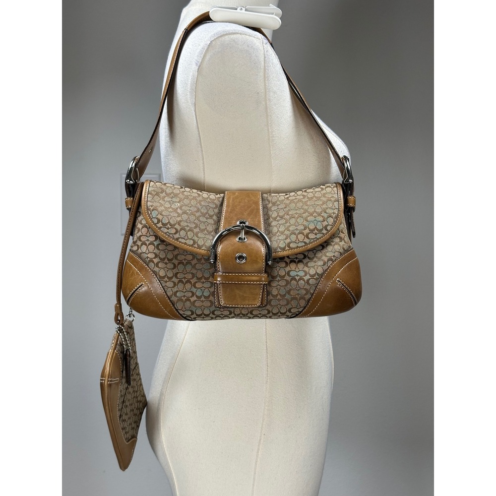 COACH Soho 6818 Vintage Y2K Mini Signature C Buckle Shoulder Bag Tan Brown